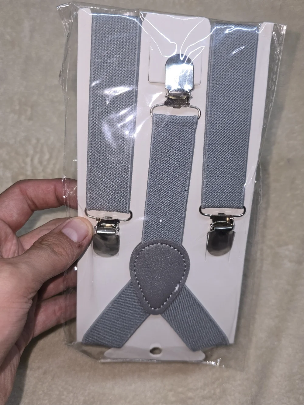 Unbranded Boys Gray Adjustable Clip-On Suspenders BRAND NEW